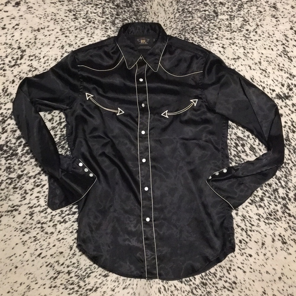 RRL polyester western shiny shirt